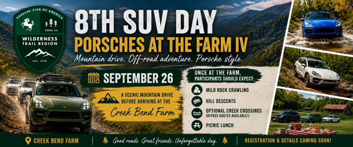 8th Porsche SUV Day (Macans & Cayennes Day) - Porsches at the Farm IV - 09.26.2026
